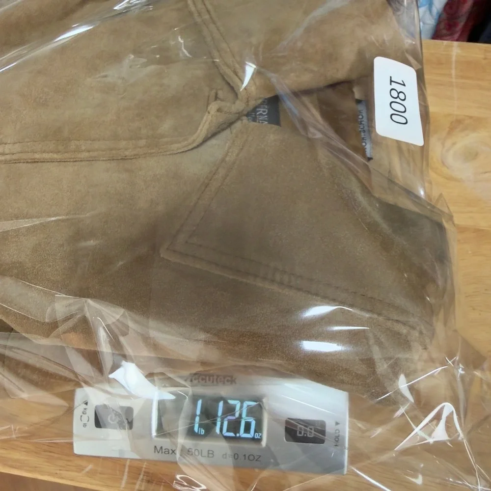 BERNARDO Collection Men's Suede Leather‎ Jacket Tan Button Front Size L Timeless